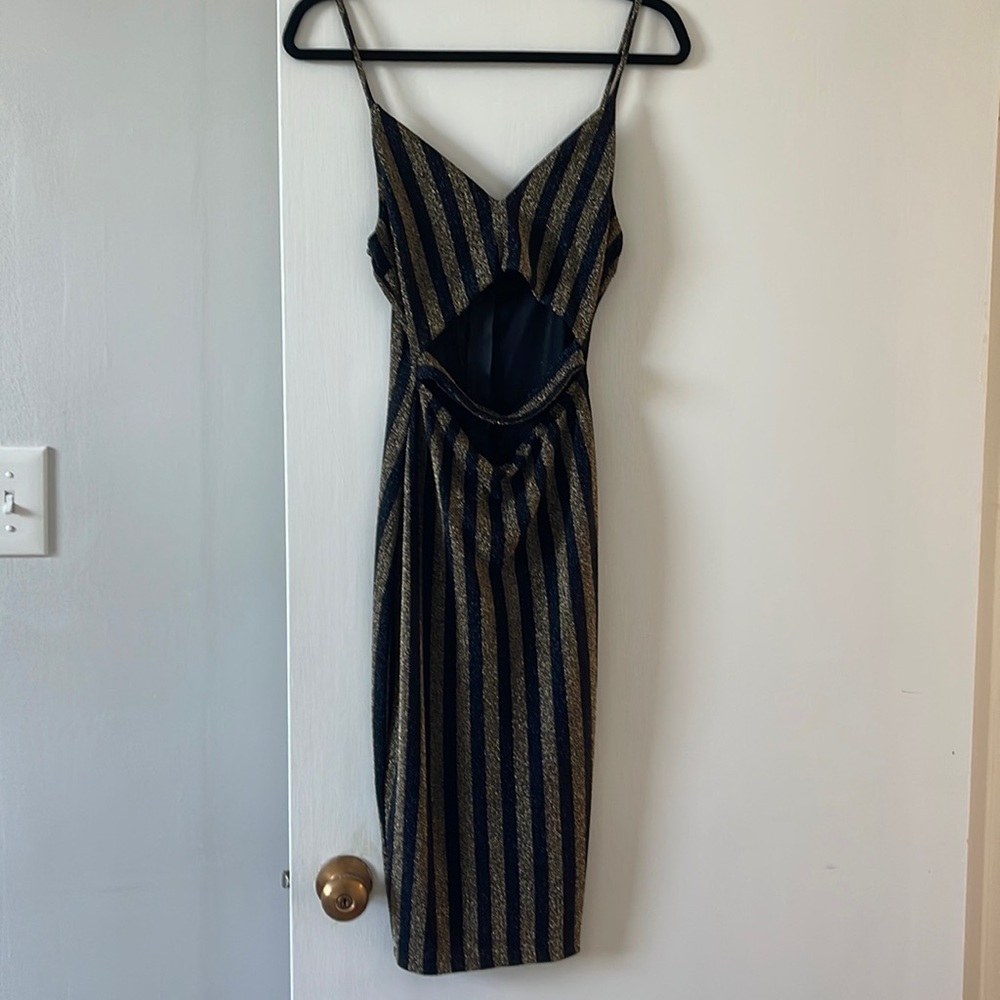 Black and gold striped dress